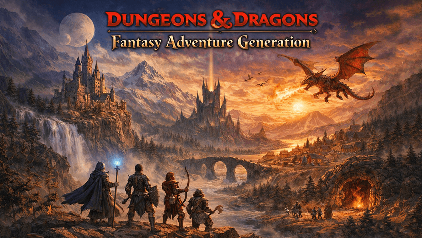 Dungeons and Dragons Fantasy Adventure Generation